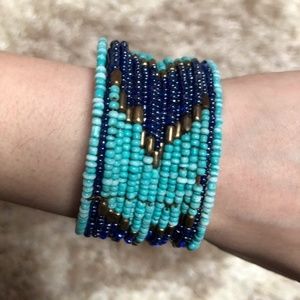 Unique Beaded Island Blue Bracelet